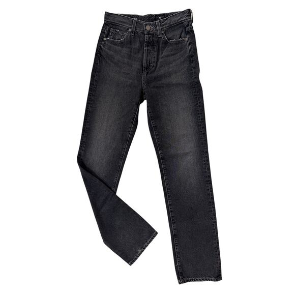 AG Alexxis High‎ Waist Straight Leg Jeans 90's Faded Black  Size 25 - Picture 9 of 9